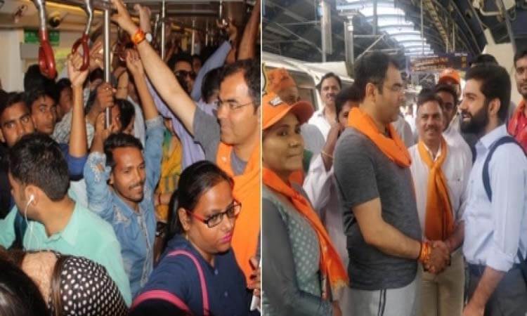 मतदाताओं से जुड़ने के लिए प्रवेश वर्मा ने की मेट्रो की सवारी
