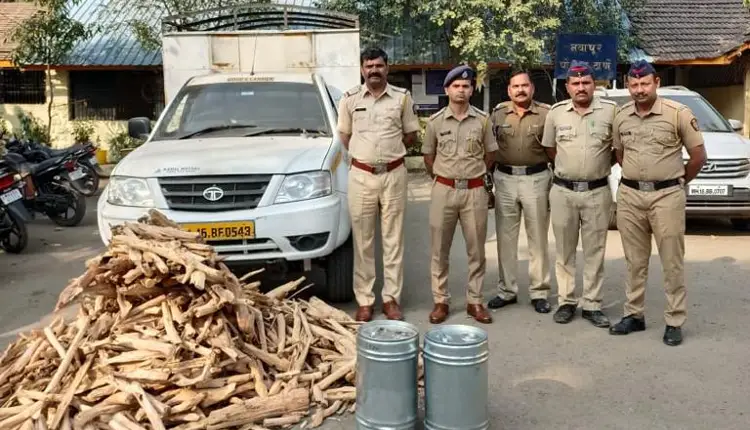 Nandurbar Police | Nandurbar Police Raid Sandalwood Factories in Madhya Pradesh; Sandalwood oil and wood worth 15 lakhs seized, police reached the root of sandalwood smuggling for the first time in the state