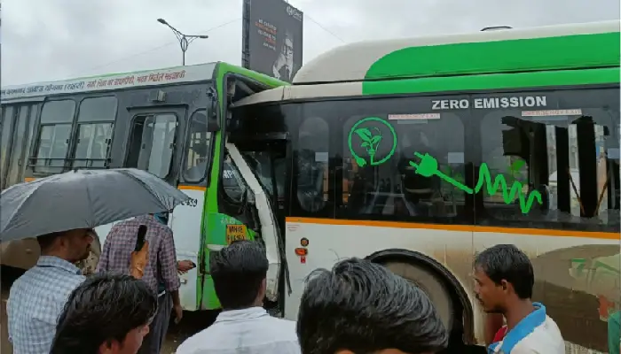 Pune Accident News | बीआरटी में बस की आमने सामने से टक्कर; नगर रोड के हादसे में चालक सहित २९ लोग जख्मी